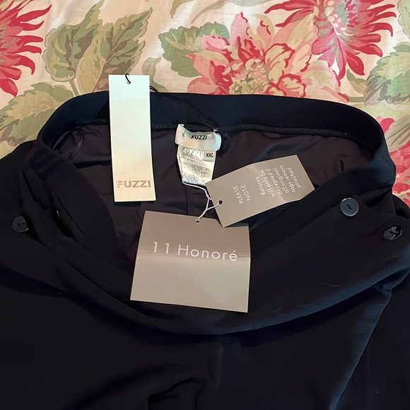 FUZZI Size XXL Sailor Pant 6-Button Pull-On Classic INK Black Stretch $299 NEW - Picture 5 of 13